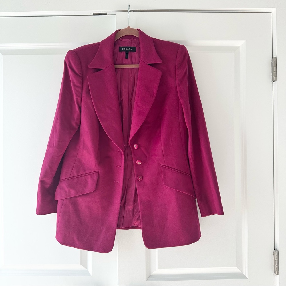 Escada Rabbit Angora Virgin Wool Blazer - Picture 2 of 9